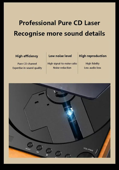 Vintage Style CD Player with USB & Bluetooth 5.1