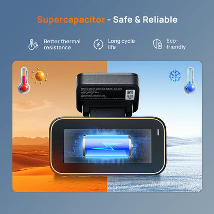 4K Dual Channel Dash Cam GPS WiFi 6 HDR