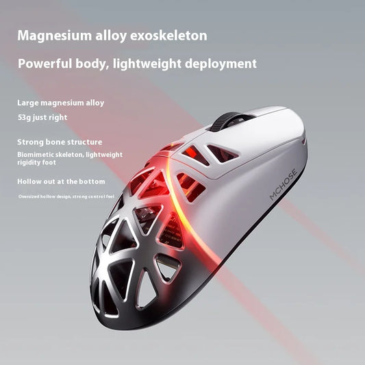 Portable Tri Mode Wireless Gaming Mouse 42000DPI Ultra White