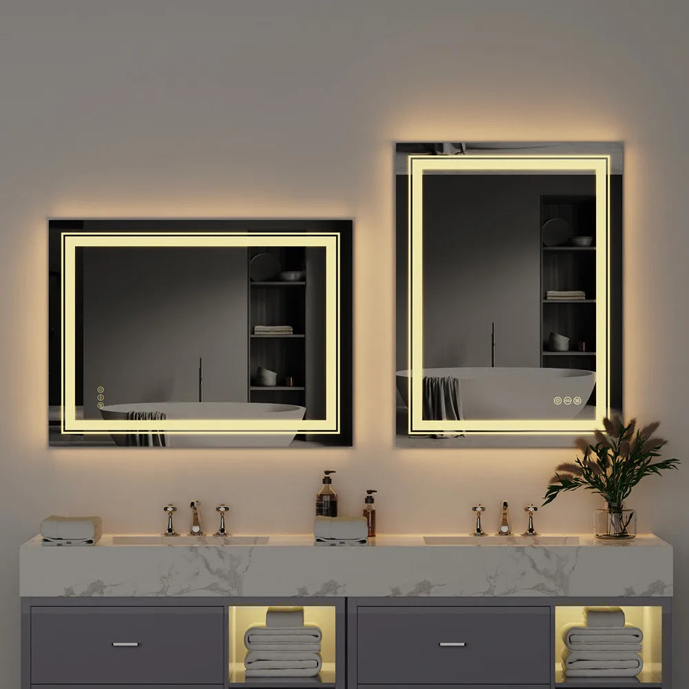 LED Bathroom Mirror with Bluetooth Speaker & Anti-Fog