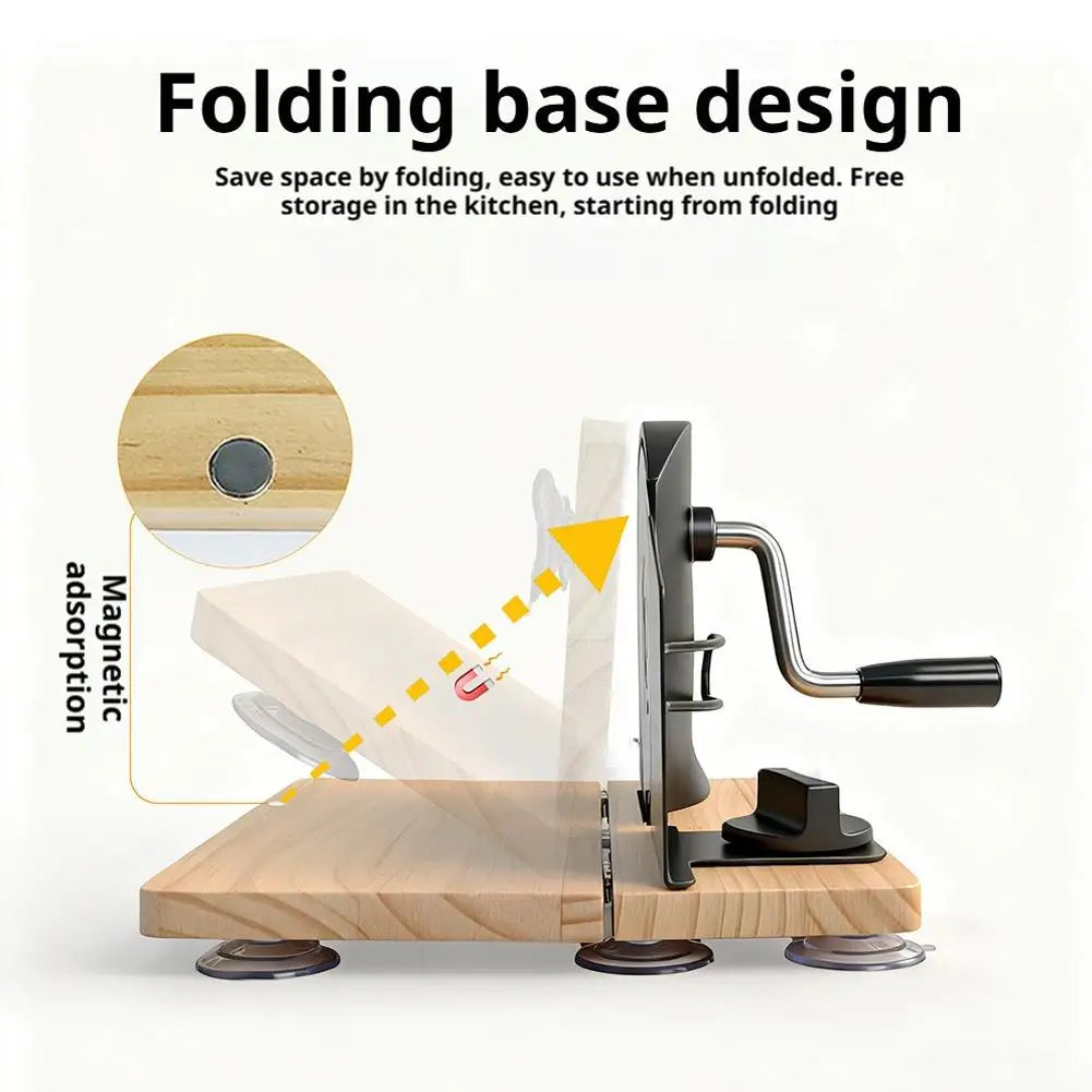 Hand Crank Bread Slicer with Adjustable 5-20mm Thickness