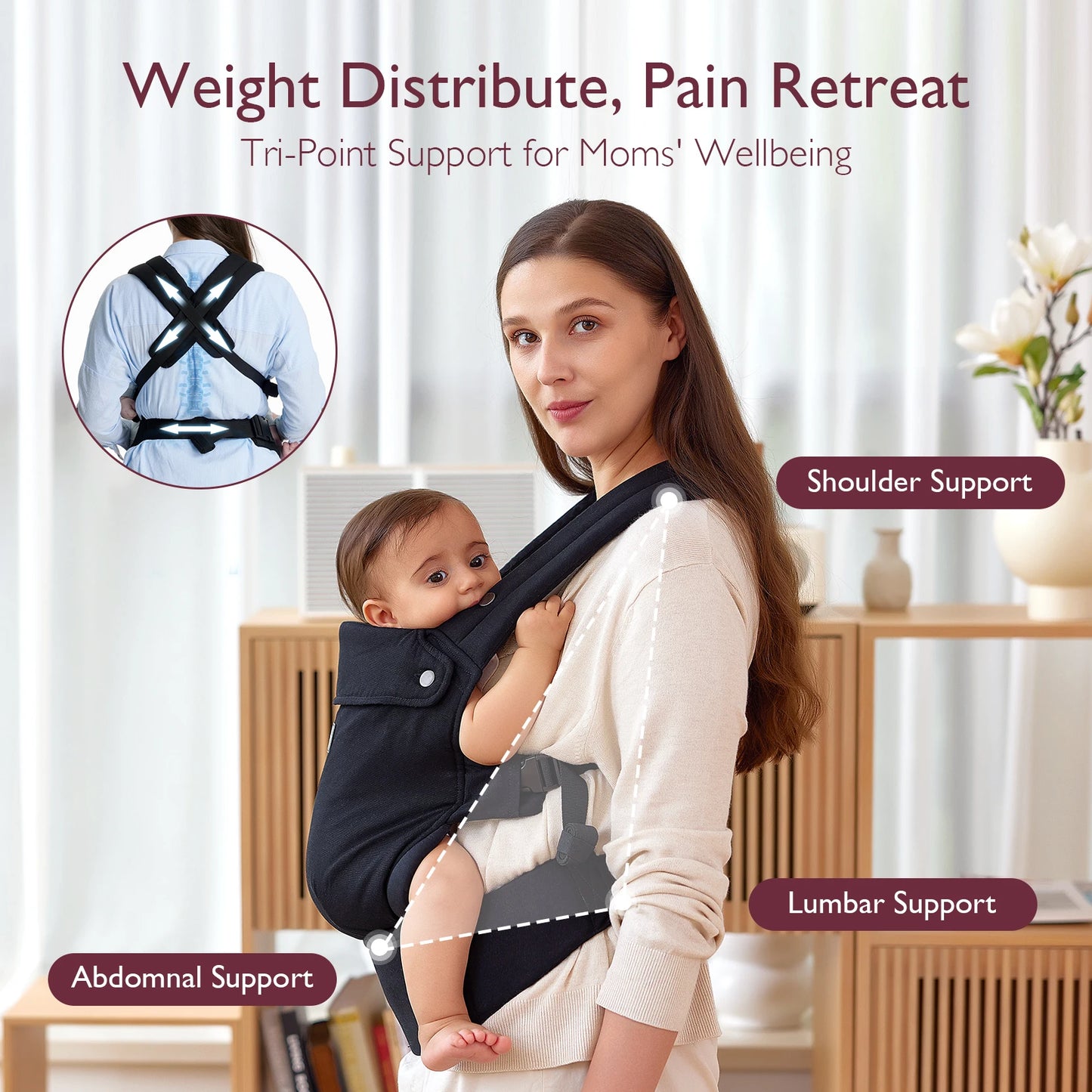 Ergonomic Baby Carrier 7–20kg Lightweight Starry Night