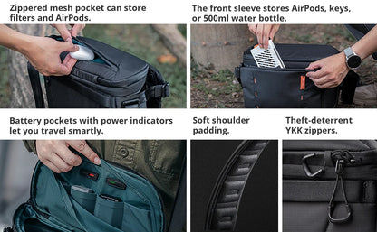 Compact 11L Photography Sling Bag for Travel and Daily Use