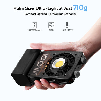 100W Handheld LED Video Light with Bi Color Adjustment