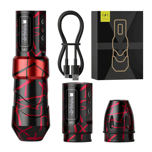 Cordless Tattoo Machine 4.0mm Stroke Red Camo