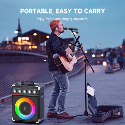 Portable Bluetooth Karaoke Speaker with Mic for Adults and Kids
