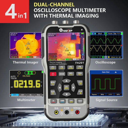 Portable 4in1 Thermal Imager Oscilloscope TH201 70MHz