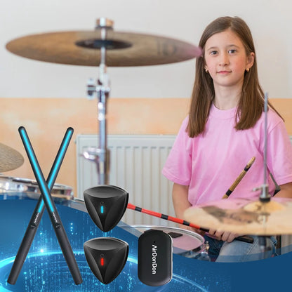 Wireless Air Drum Sticks with Bluetooth and Foot Pedal
