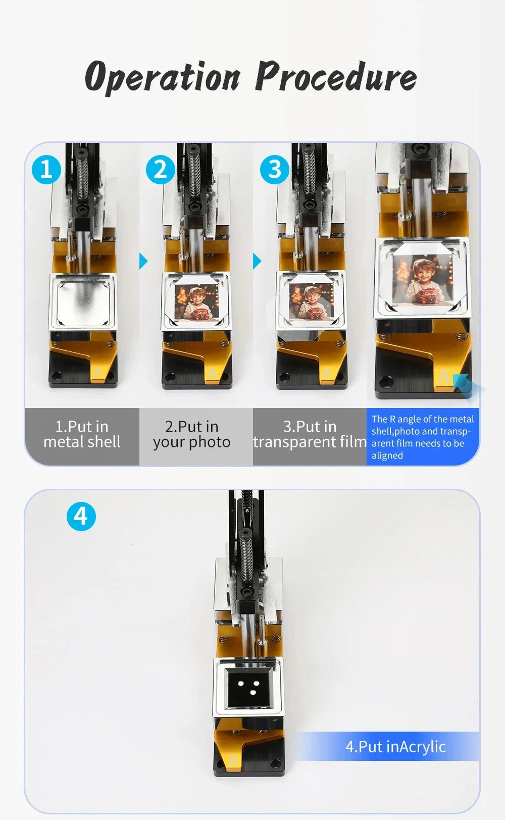 50×50mm Acrylic Magnet Maker Machine Set