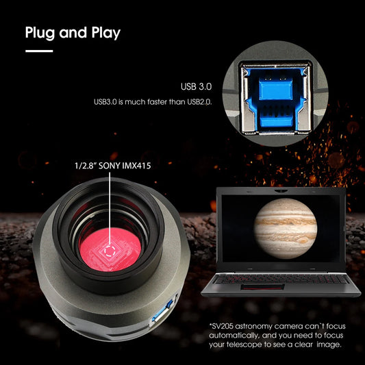 Colour Astrophotography Camera 1.25 Inch Eyepiece Telescope