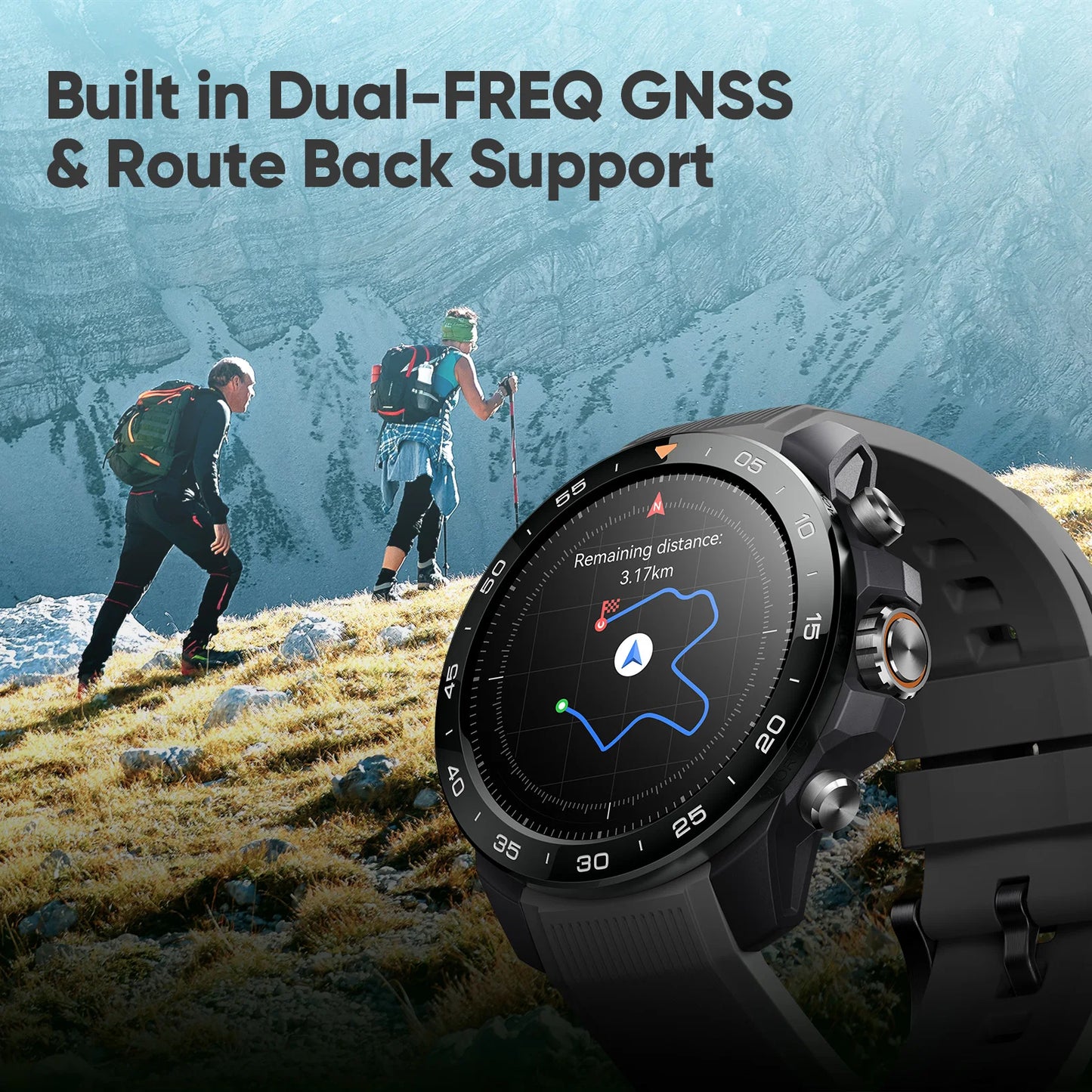 Rugged GPS Smart Watch Ceramic Bezel 10ATM Waterproof