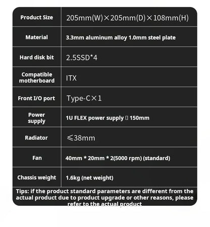 Silver NV10 ITX Case 1U Flex PSU Compatible