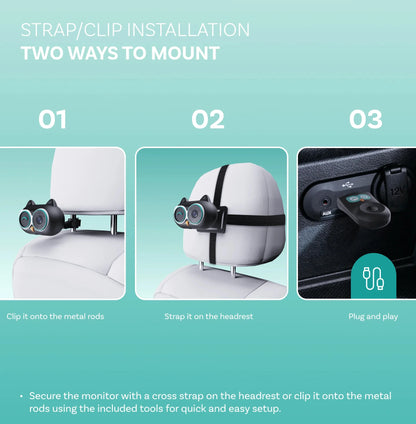 Smart Rear Seat Monitoring Camera with Wireless Car Play