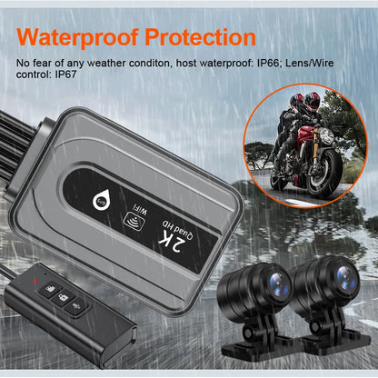 Motorcycle 2K DVR Camera with GPS 64GB