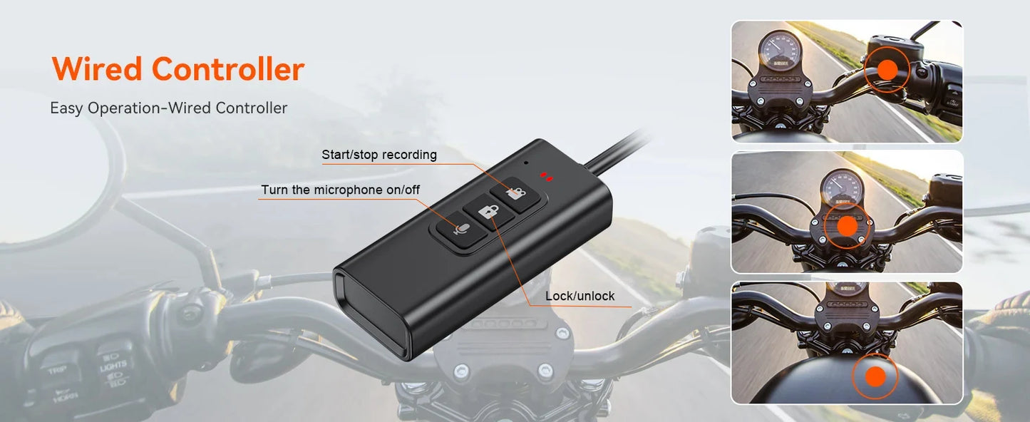 Waterproof Motorbike DVR Camera Dual Lens GPS Ready