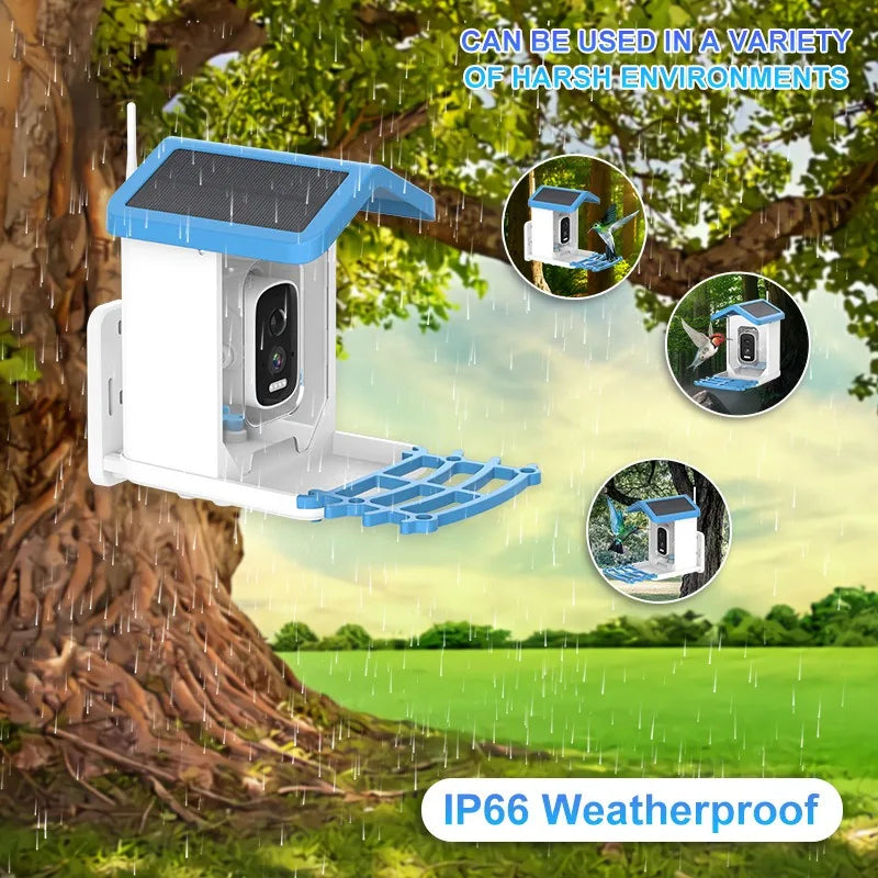 Smart Solar Bird Feeder 4MP HD Camera with AI Detection