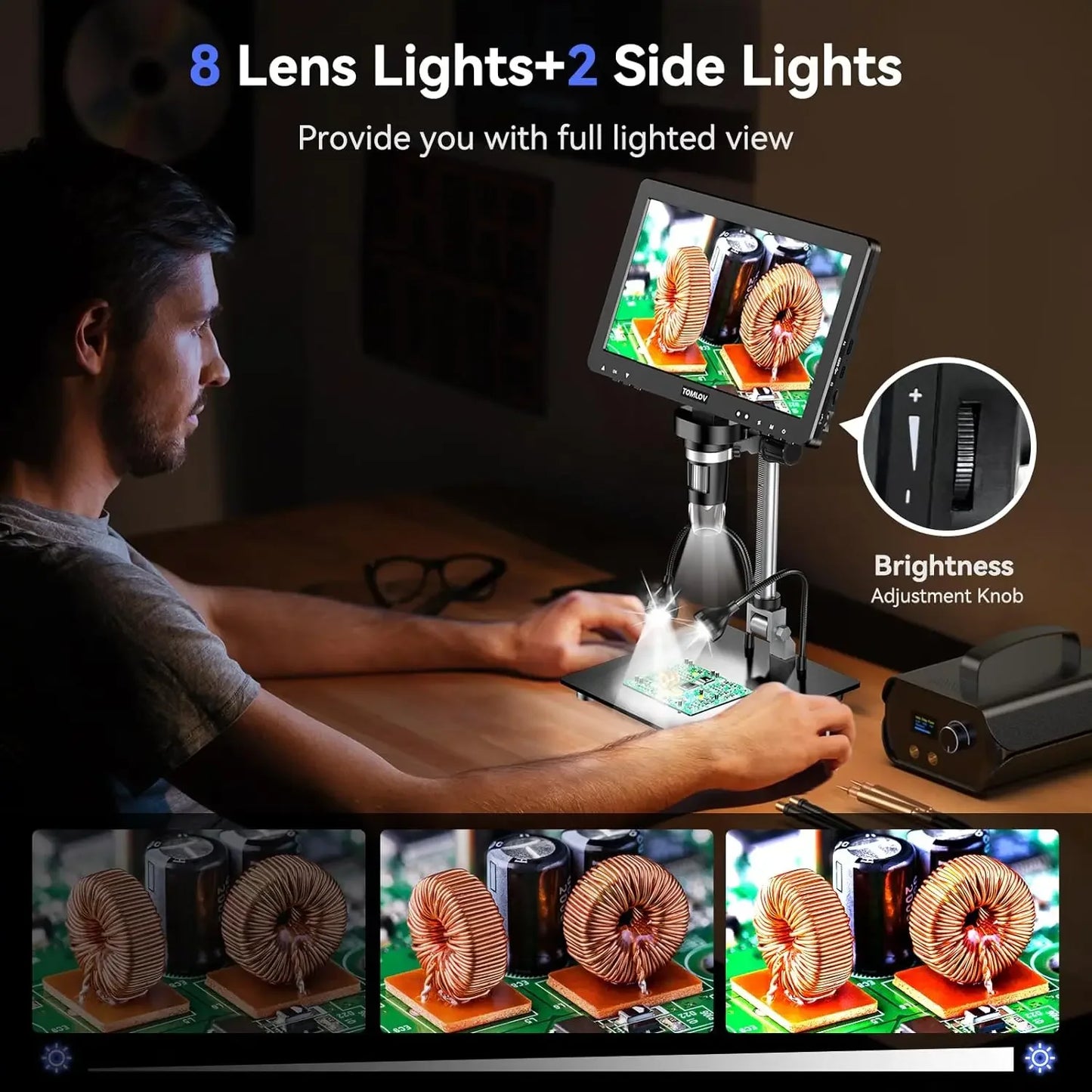 1500X Digital Microscope 10.1 Inch HD IPS 20MP