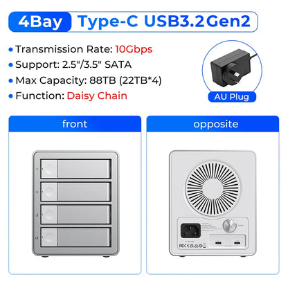 ORICO 4 Bay USB C SATA Hard Drive Docking Station