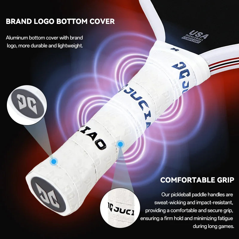 Yellow 16mm Carbon Pickleball Paddle Enhanced Power Performance