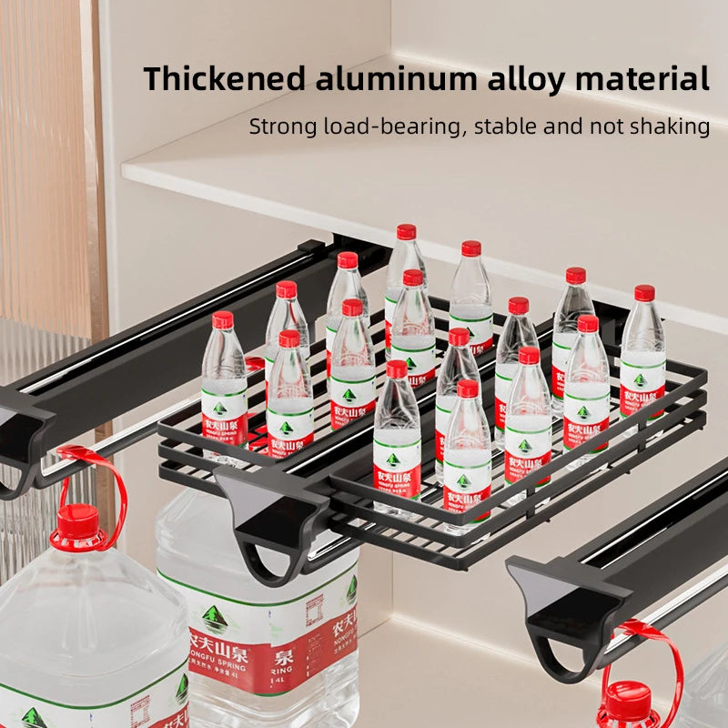 455mm Aluminum Pull-Out Pants Rack Soft-Close Rail