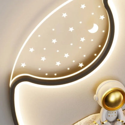 40cm Modern Astronaut LED Ceiling Light Black