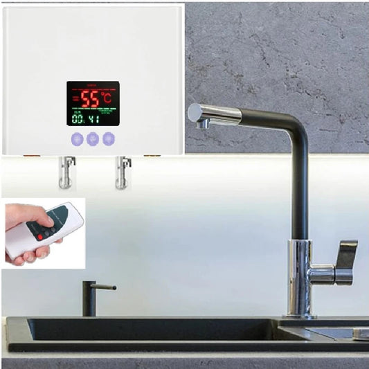 White Tankless Water Heater 5500W Quick Heating