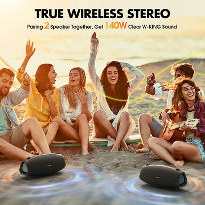 120W Portable Bluetooth Speaker with IPX6 Waterproof Bass