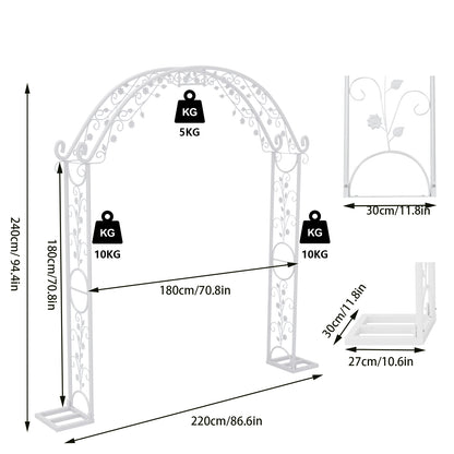 Large White Wedding Arch Backdrop Metal Pergola Stand
