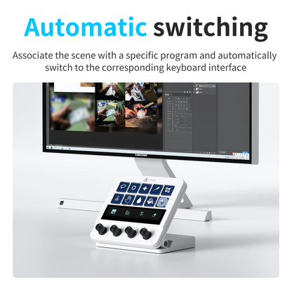 White Mechanical Mini Keyboard with Macro & Multimedia Controls