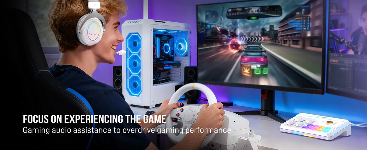 RGB Audio Mixer with Voice Changer for Gaming and Streaming