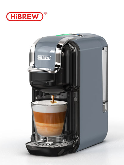 5-in-1 Coffee Machine Capsule Pod Ground Coffee Grey
