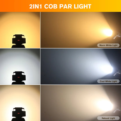 Two Pack 200W COB Par Stage Lights with DMX Control