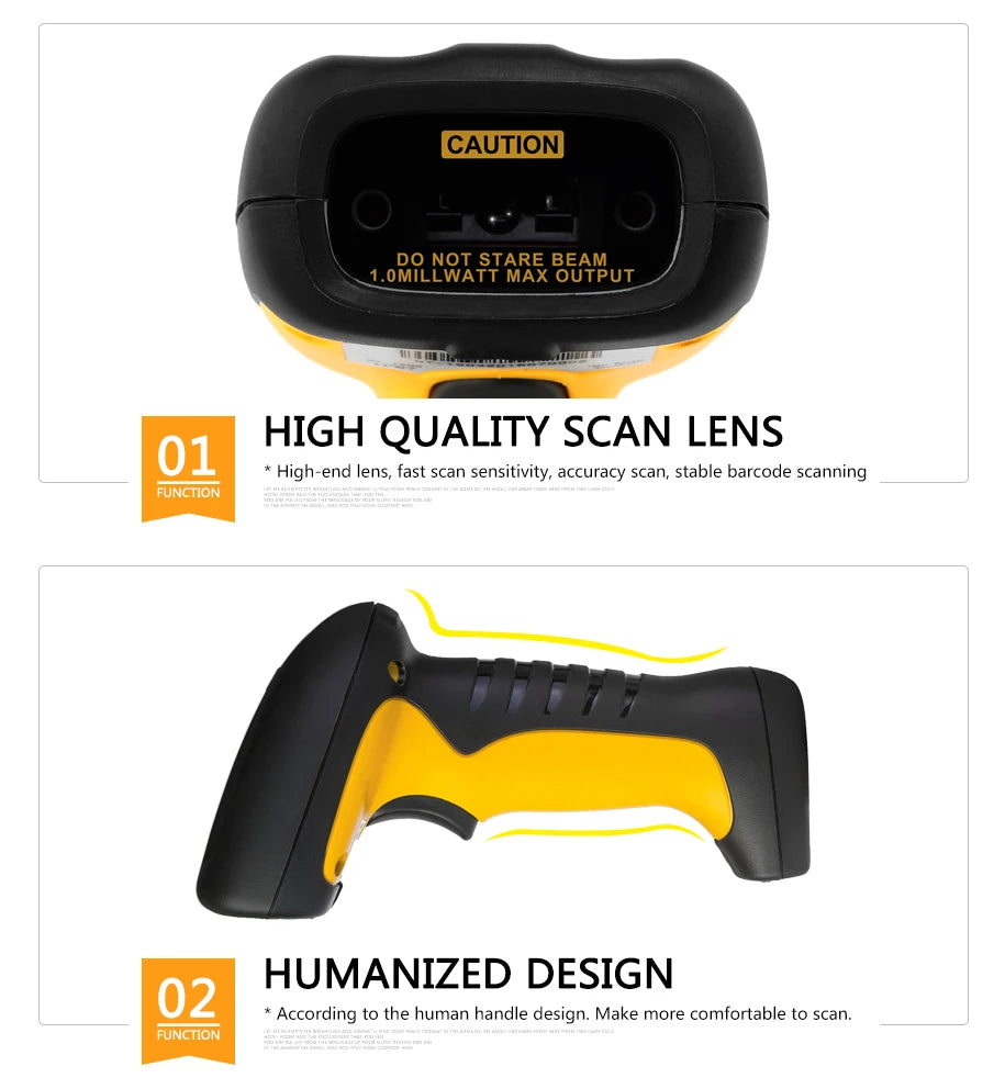 Cordless Bluetooth Barcode Scanner 2D QR Code for POS