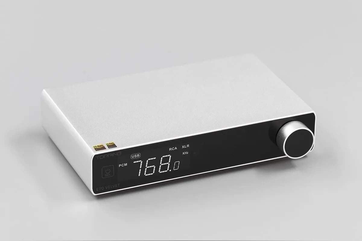 Silver Portable DAC Headphone Amp with Remote Control