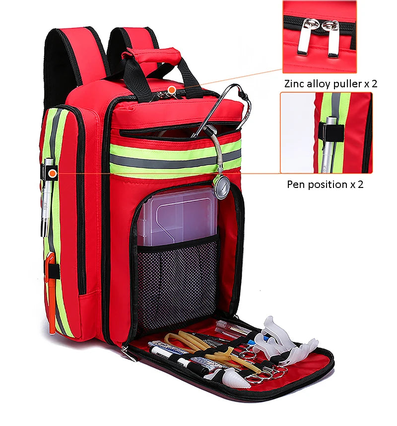 Heavy Duty Red Disaster Relief First Aid Storage Bag