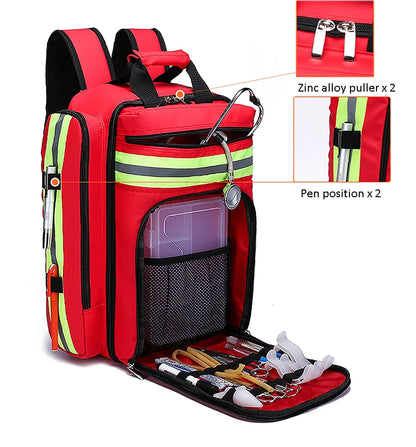 Heavy Duty Red Disaster Relief First Aid Storage Bag