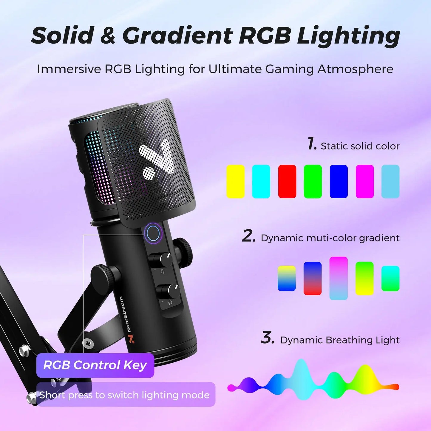 Streaming Microphone with Boom Arm for PC and PS5