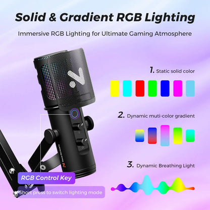 Streaming Microphone with Boom Arm for PC and PS5