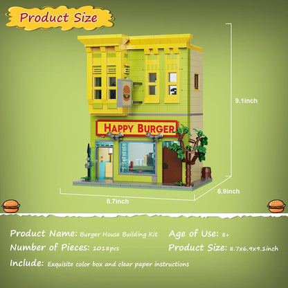 1018-Piece Street View Burgers Store Block Set