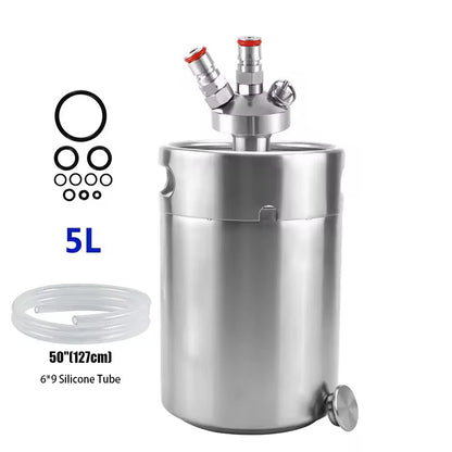 5L Portable Stainless Steel Homebrew Beer Keg