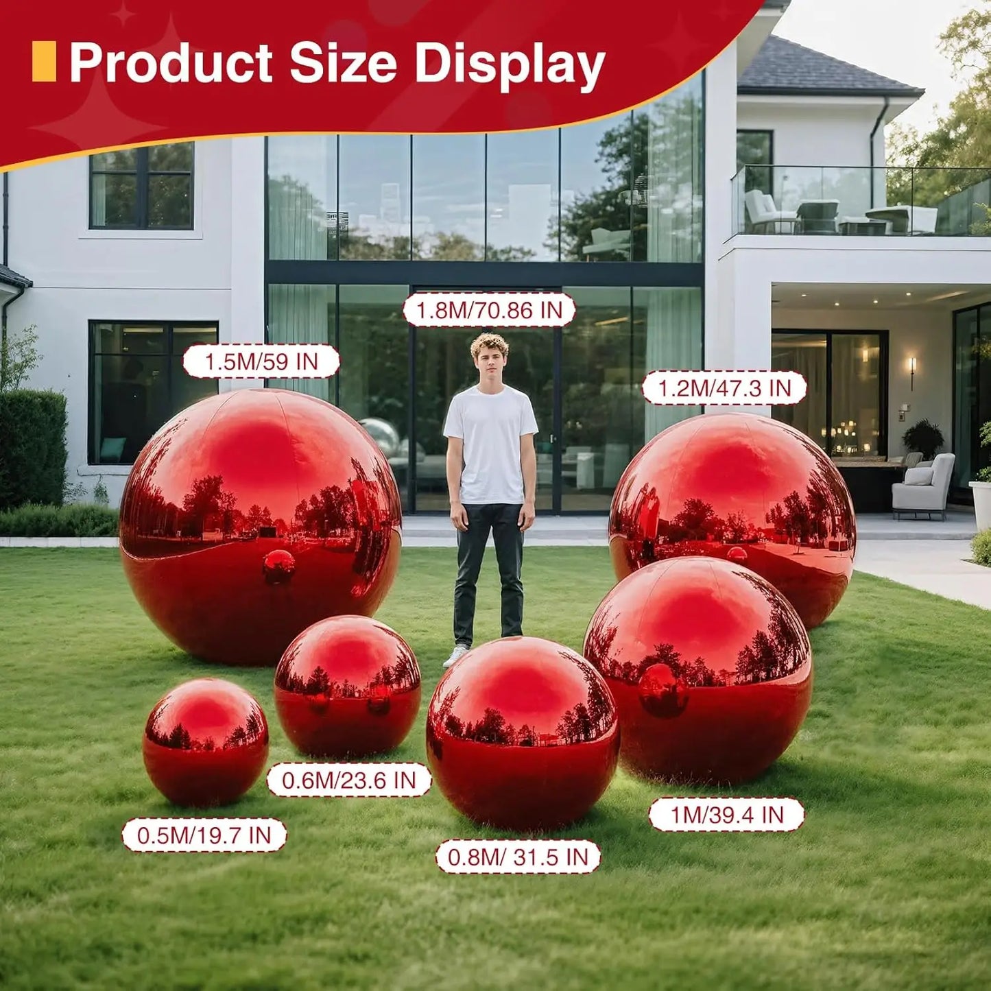 Silver Inflatable Mirror Ball with Pump for Parties