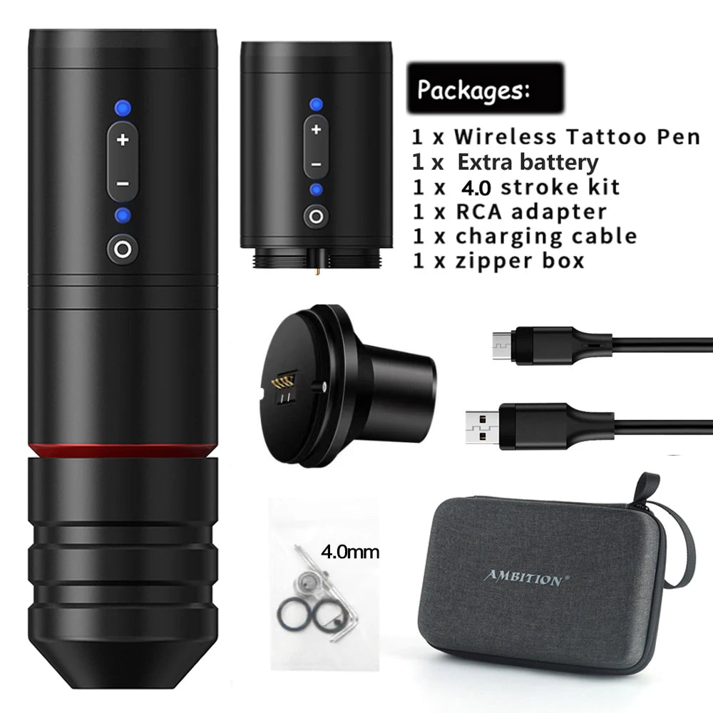 Professional Cordless Tattoo Machine Full Kit