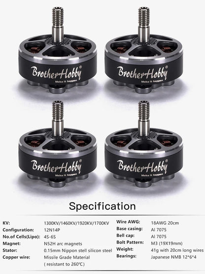 4PCS 2806.5 Brushless Motors 1300KV 4-6S FPV Racing