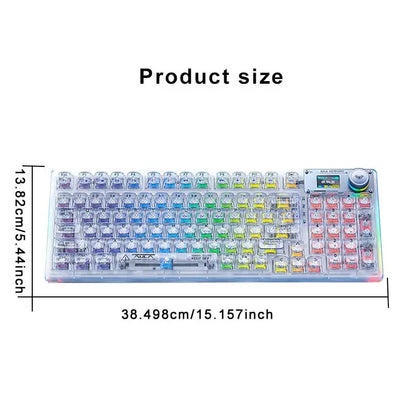 Transparent Keycap RGB Gaming Keyboard Hot Swap Wireless White