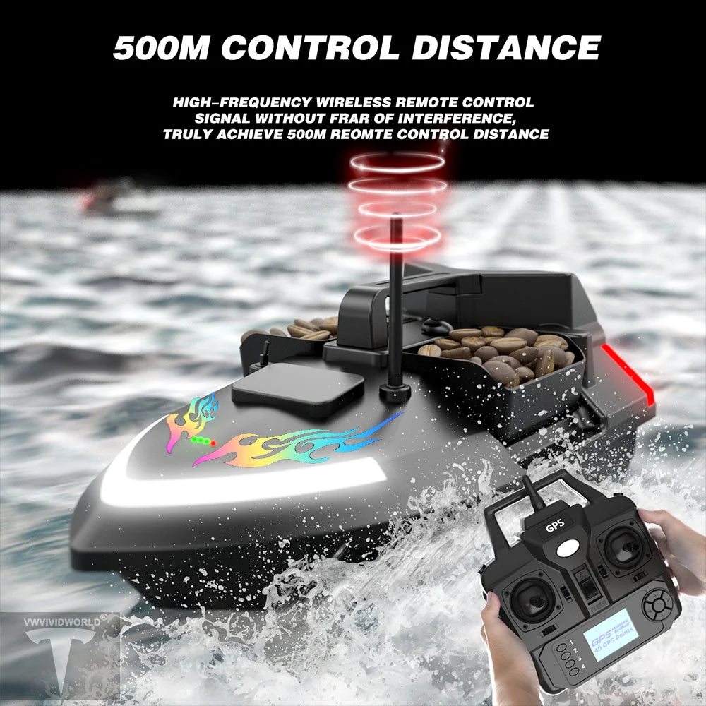 Long Battery GPS Bait Boat 12000mAh Auto Return