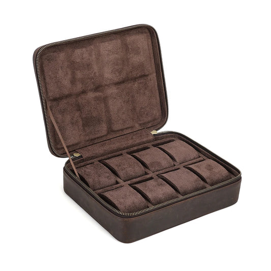 8 Slot Leather Watch Box Organizer Jewelry Storage Case