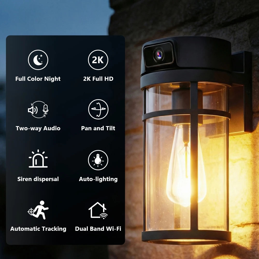 WiFi PTZ Yard Camera 2K 128GB Two-Way Audio