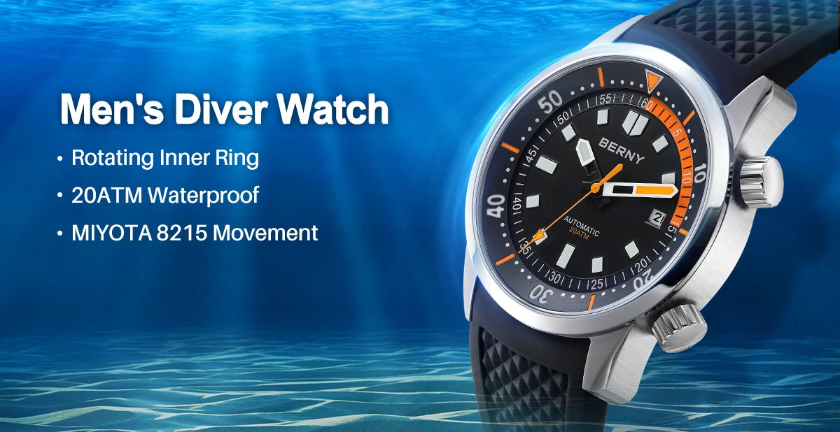 Super Luminous Automatic Dive Watch Beige Dial 200M