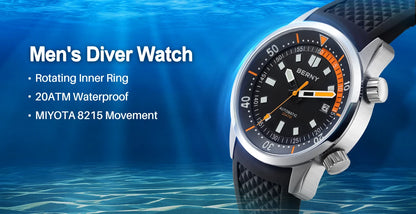 Super Luminous Automatic Dive Watch Beige Dial 200M
