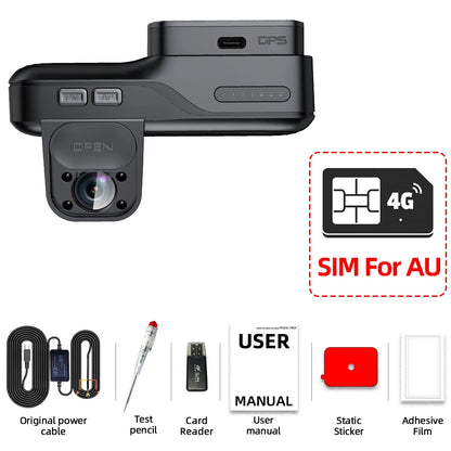 4G Dash Cam 32G GPS Infrared Night Vision Recorder